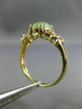ESTATE AAA OVAL JADE 14KT YELLOW GOLD SOLITAIRE CHINESE CHARACTER LUCKY FUN RING