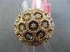 EXTRA LARGE .27CT WHITE & PINK DIAMOND 18K WHITE & ROSE GOLD CLUSTER FLOWER RING