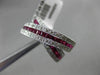 ESTATE WIDE 1.65CT DIAMOND & RUBY 14KT WHITE GOLD FILIGREE CRISS CROSS LOVE RING