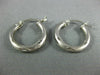 ESTATE SMALL 14KT WHITE GOLD 3D CLASSIC HANDCRAFTED HOOP EARRINGS #25135