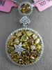 LARGE 4.03CT WHITE & FANCY COLOR DIAMOND 18K TWO TONE GOLD CIRCULAR STAR PENDANT