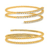 LARGE 1.70CT DIAMOND 14KT YELLOW GOLD 3D MULTI ROW BEAD FLEXIBLE BANGLE BRACELET