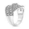 LARGE 2.48CT DIAMOND 14KT WHITE GOLD 3D MULTI ROW INFINITY CRISS CROSS LOVE RING