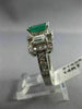 ANTIQUE 2.19CT DIAMOND & AAA EMERALD 14KT WHITE GOLD 3D ENGAGEMENT RING #16061
