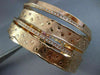 ESTATE WIDE .42CT DIAMOND 14K ROSE GOLD 3D MULTI ROW CRISS CROSS BANGLE BRACELET