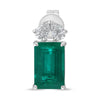 4.03CT DIAMOND & AAA EMERALD 18K WHITE GOLD 3D PEAR SHAPE & EMERALD CUT EARRINGS