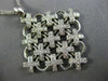 ESTATE LARGE .75CT DIAMOND 14KT WHITE GOLD 3D FLOWER X LOVE FLOATING PENDANT