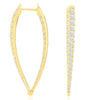 2.10CT DIAMOND 14KT YELLOW GOLD 3D GRADUATING TEAR DROP INSIDE OUT HOOP EARRINGS