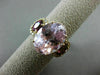 LARGE 14.42CT DIAMOND KUNZITE & GARNET 14KT YELLOW GOLD 3 STONE OVAL HALO RING