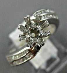 ESTATE .50CT DIAMOND 18K WHITE GOLD 2 ROW WAVE SEMI MOUNT ENGAGEMENT RING #23371