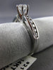 ESTATE WIDE .91CT ROUND DIAMOND 14KT WHITE GOLD SOLITAIRE ENGAGEMENT RING #21702