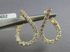 1.42CT DIAMOND 14KT YELLOW GOLD 3D OPEN TEAR DROP SIDEWAYS HOOP HANGING EARRINGS