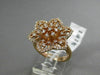 ESTATE LARGE .68CT DIAMOND 14KT ROSE GOLD 3D FLOWER STAR ETOILE FILIGREE RING