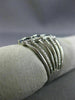 ESTATE WIDE .70CT DIAMOND & AAA SAPPHIRE 14K WHITE GOLD 3D MULTI ROW ETOILE RING