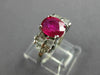 ESTATE 1.87CT DIAMOND & AAA RUBY 14KT WHITE GOLD ENGAGEMENT RING #26447