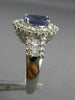 ESTATE 2.25CT DIAMOND & TANZANITE 14KT WHITE GOLD 3D DOUBLE HALO ENGAGEMENT RING
