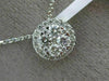ESTATE .54CT DIAMOND 18KT WHITE GOLD 3D CLUSTER ROUND HALO FLOATING PENDANT 9mm