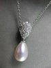ESTATE .38CT DIAMOND & AAA SOUTH SEA PEARL 14KT WHITE GOLD DROP PENDANT #1424