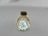 ESTATE WIDE 7.47CT AAA SMOKEY TOPAZ & DIAMOND 14KT WHITE & YELLOW GOLD RING