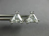 ESTATE LARGE .98CT DIAMOND 14KT WHITE GOLD CLASSIC TRILLION STUD EARRINGS #26598