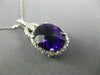 ESTATE LARGE 4.41CT DIAMOND & AAA AMETHYST 14KT WHITE GOLD HALO FLOATING PENDANT