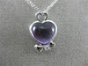 ESTATE 2.64CT DIAMOND & AMETHYST 18K WHITE GOLD HEART SHAPE LOVE HANGING PENDANT