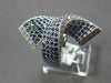 ESTATE EXTRA LARGE 3.07CT DIAMOND & AAA SAPPHIRE 18KT WHITE GOLD LOVE KNOT RING