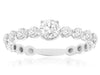 ESTATE .74CT DIAMOND 14KT WHITE GOLD 3D ROUND CLASSIC 4 PRONG ENGAGEMENT RING