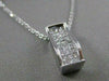 ESTATE .86CTW DIAMOND 18KT WHITE GOLD CURVED 3D FILIGREE PENDANT + CHIAN #18760