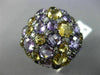 ESTATE MASSIVE 11.0CT DIAMOND & AAA MULTI COLOR GEM 14KT BLACK GOLD 3D FUN RING