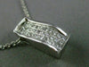 ESTATE .50CT DIAMOND 14KT WHITE GOLD 3D INVISIBLE PRINCESS WAVE PENDANT #14792