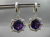 ESTATE LARGE 7.20CTW DIAMOND & AMETHYST 14KT WHITE GOLD ETOLIE HANGING EARRINGS