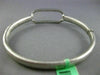 ESTATE LARGE .74CT DIAMOND 18KT WHITE GOLD OVAL MATTE SHINY LOVE BANGLE BRACELET