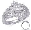 WIDE .75CT DIAMOND 14KT WHITE GOLD 3D ROUND & BAGUETTE OPEN FILIGREE CROWN RING