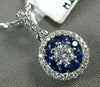 ESTATE .55CT DIAMOND & AAA SAPPHIRE 18KT WHITE GOLD 3D FLOWER SOLITAIRE PENDANT
