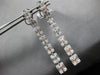 LARGE 3.27CT DIAMOND 18K WHITE GOLD ROUND & BAGUETTE GRADUATING HANGING EARRINGS