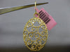 ESTATE EXTRA LARGE .52CT DIAMOND 14KT YELLOW GOLD 3D OVAL OPEN FILIGREE PENDANT