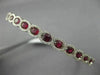 ESTATE 1.96CT DIAMOND & AAA RUBY 18K WHITE GOLD 3D SEMI ETERNITY BANGLE BRACELET