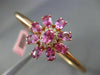 ESTATE LARGE 5.10CT DIAMOND & RUBY 14KT ROSE GOLD FLOWER CLASSIC BANGLE BRACELET