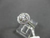 ESTATE .99CT DIAMOND 18K WHITE GOLD HALO 3D SOLITAIRE ENGAGEMENT RING AMAZING!