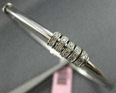ESTATE .70CT DIAMOND 14KT WHITE GOLD 3D MOVABLE CIRCLE OF LIFE BANGLE BRACELET
