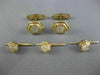 ESTATE LARGE 2.0CT DIAMOND 14K YELLOW 3D HEXAGON MENS CUFFLINKS & SHIRT STUD SET