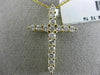 ESTATE LARGE .70CT DIAMOND 14KT YELLOW GOLD 3D CLASSIC CROSS FLOATING PENDANT