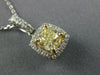 ESTATE 1.36CT WHITE & FANCY YELLOW DIAMOND 18KT 2 TONE GOLD 3D FILIGREE PENDANT