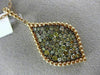 ESTATE EXTRA LARGE 2.20CT MULTI COLOR DIAMOND 18K ROSE GOLD 3D TEAR DROP PENDANT