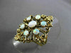 ANTIQUE EXTRA LARGE 1.40CT AAA OPAL 14KT YELLOW GOLD FILIGREE FUN RING #22962