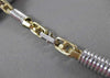 ESTATE WIDE & LARGE 14KT WHITE & YELLOW GOLD 3D FANCY LINK MEN'S BRACELET #22852