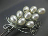 LARGE DIAMOND & AAA PEARL 14KT WHITE GOLD BOKAY FLOWER HEART BROOCH PIN #26611