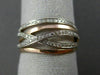 ESTATE .23CT DIAMOND 14KT WHITE & ROSE GOLD 3D MULTI ROW CRISS CROSS LOVE RING