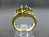 ESTATE 1.10CT DIAMOND & EMERALD 14K YELLOW GOLD GRADUATING ENGAGEMENT RING 12115